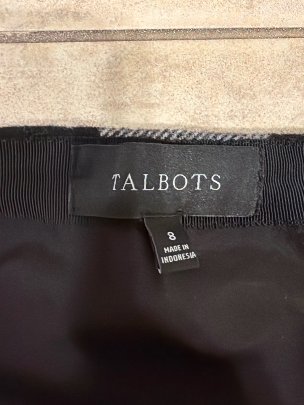 Talbots Black and White Buffalo Plaid Mini Skirt - Picture 3 of 8